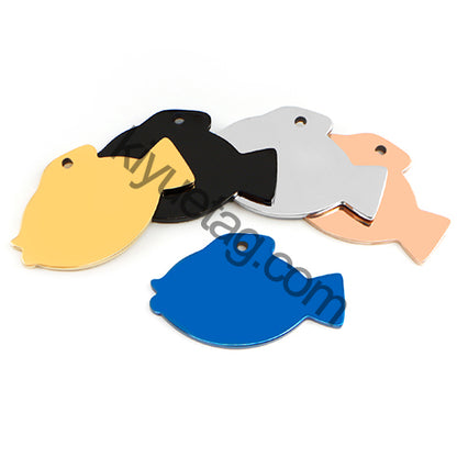 100PCS Dog Id Tag  Personalized Pet Keychain Engraved Master Name for Cat Puppy Collar Tag Pendant Keyring Fish Wlaking Outside