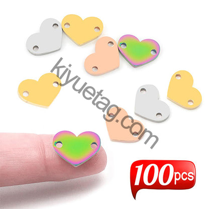 Wholesale 100Pcs Stainless Steel Love Pendants Blank Metal Pet Dog Tag Charms Necklace Bracelets Jewelry Making Accessories