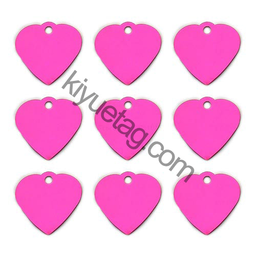 100Pcs/Set New Heart Dog ID Tags Aluminum Pendant