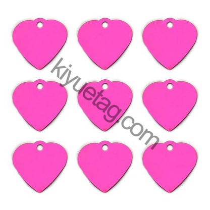 100Pcs/Set New Heart Dog ID Tags Aluminum Pendant