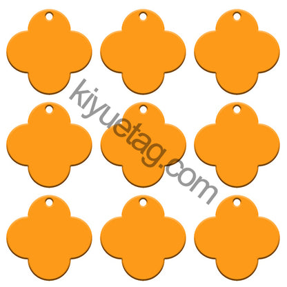 100Pcs/Set Four-Leaf Clover Dog ID Tags Aluminum Pendant