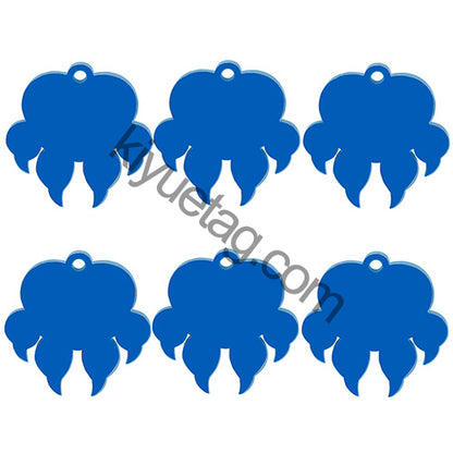 100Pcs/Set 100Pcs Dog Paw ID Tag Personalized  Shape Stainless Steel Jewelry Pendant DIY Necklace Keyring Accessories