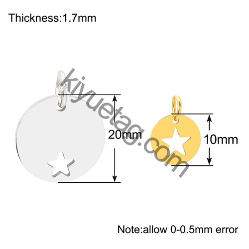 Wholesale 100pcs Blank Stainless Steel ID Tag Round Pet Dog Nameplate  Custom Engraved Pendant Key Ring Necklace Accessories