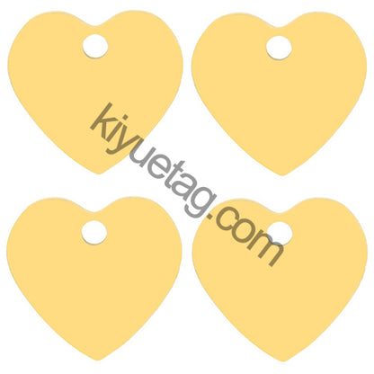 100Pcs Personalized Pet Dog ID Tag Blank Stainless Steel Heart Charm Laser Pendant Engravable Jewelry Plate Gift Souvenir