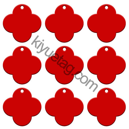 100Pcs/Set Four-Leaf Clover Dog ID Tags Aluminum Pendant