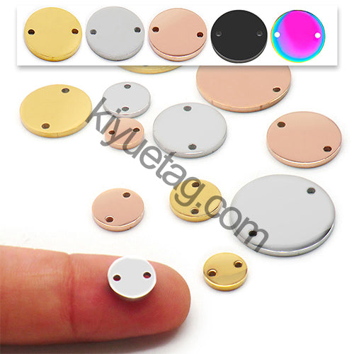 Wholesale 100pcs Personalized Cat Dog Tag Stainless Steel BlanK Engraved ID Tags For Dog Collar Anti-Lost Round Pet Nameplate