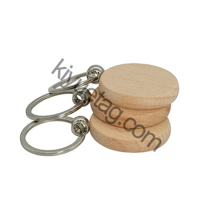Wholesale 100/50Pcs Round Wood Keychain Blanks Keychain Key Ring Key Pendants Gifts