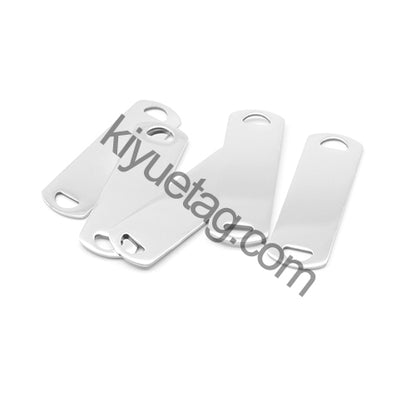 100Pcs Custom Accessories Pet Dog Stainless Steel Blank Tag Personalized Engravable Nameplate Rectangle Charm Pendant Necklace