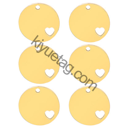Wholesale 100Pcs Dog ID Tag Stainless Steel Blank Round Engraved Cat Name NO. Heart Accessories Cards Pendant Quality Necklace