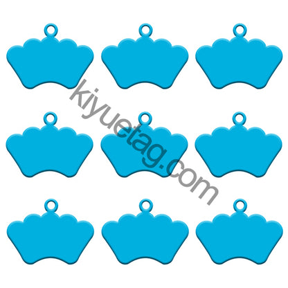 100Pcs/Set Crown Dog ID Tags Aluminum Pendant