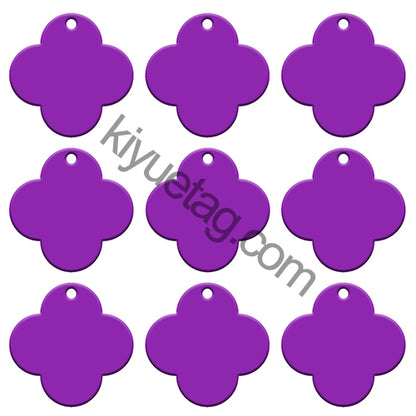 100Pcs/Set Four-Leaf Clover Dog ID Tags Aluminum Pendant