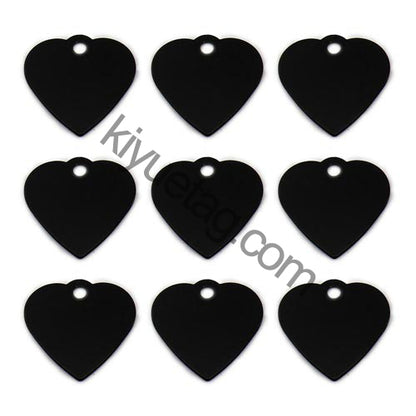100Pcs/Set New Heart Dog ID Tags Aluminum Pendant