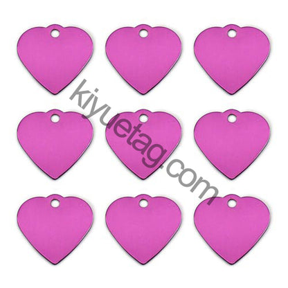 100Pcs/Set New Heart Dog ID Tags Aluminum Pendant