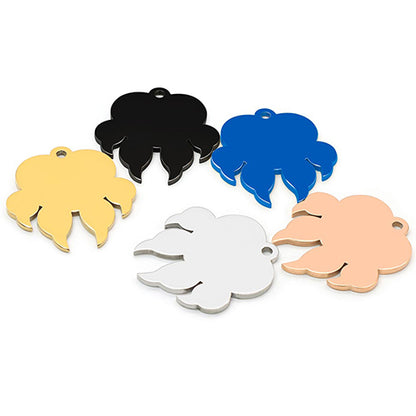 100Pcs/Set 100Pcs Dog Paw ID Tag Personalized  Shape Stainless Steel Jewelry Pendant DIY Necklace Keyring Accessories