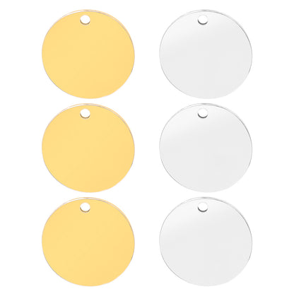 Engraved 100PCS Blank Stainless Steel Round ID Tag Pet Dog Metal Pendant Jewelry Necklace Nameplate Cat Accessoires