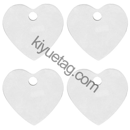 100Pcs Personalized Pet Dog ID Tag Blank Stainless Steel Heart Charm Laser Pendant Engravable Jewelry Plate Gift Souvenir