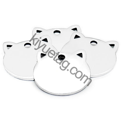 100PCS Personalized Customizable Pet Stainless Steel Tag Laser Engraving Anti-Lost ID Tag Cat Collar Pendant Accessories