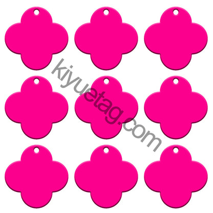 100Pcs/Set Four-Leaf Clover Dog ID Tags Aluminum Pendant