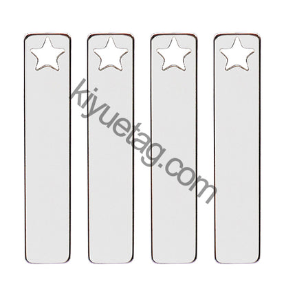 100Pcs Pet Dog Stainless Steel Rectangle Metal Blank Tag Memorial Pendant Necklace Jewelry Makings
