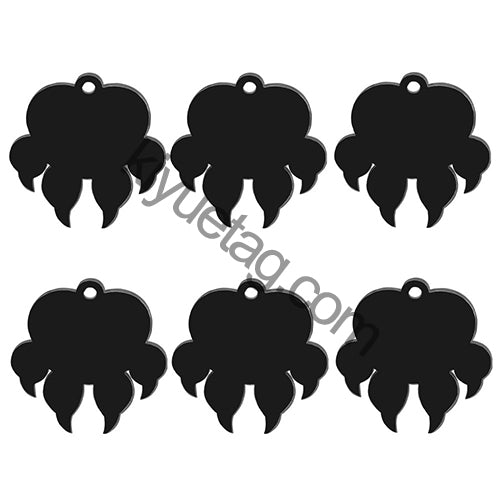 100Pcs/Set 100Pcs Dog Paw ID Tag Personalized  Shape Stainless Steel Jewelry Pendant DIY Necklace Keyring Accessories