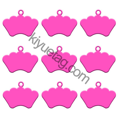100Pcs/Set Crown Dog ID Tags Aluminum Pendant