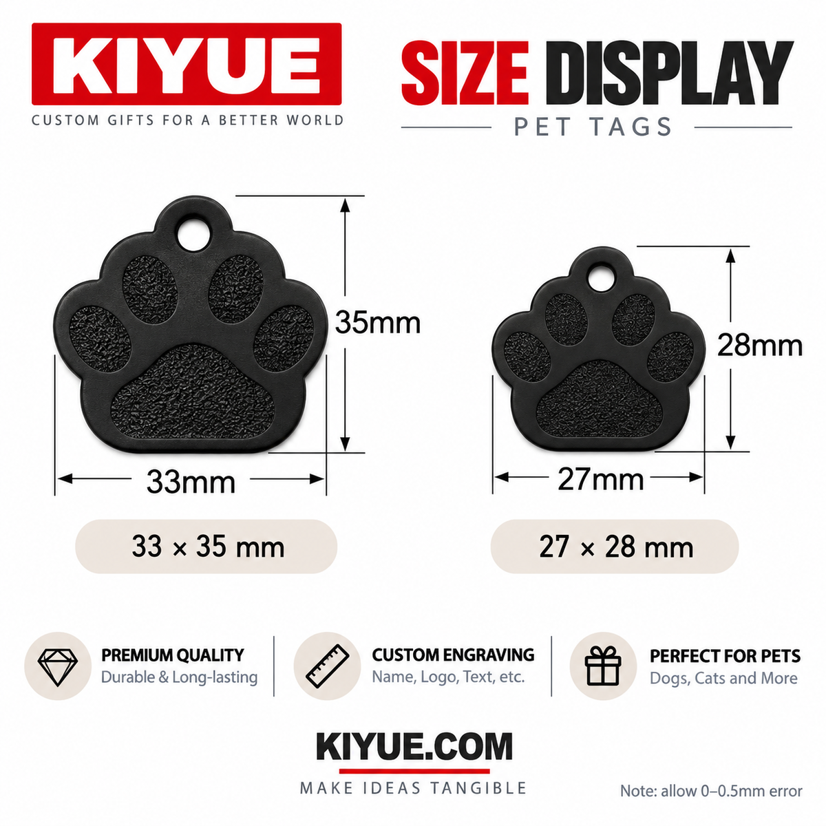 Paw Shape Aluminum Pet ID Tags – Wholesale Engraving Blanks