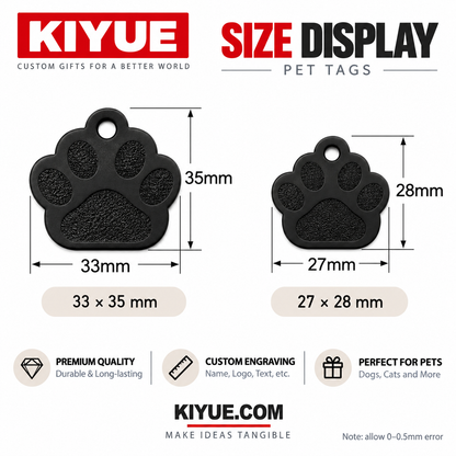 Paw Shape Aluminum Pet ID Tags – Wholesale Engraving Blanks