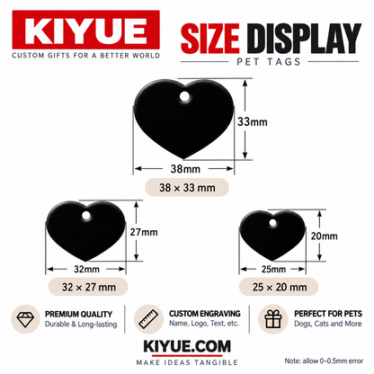 Heart Shape Aluminum Pet ID Tags – Wholesale Blank Dog Tags