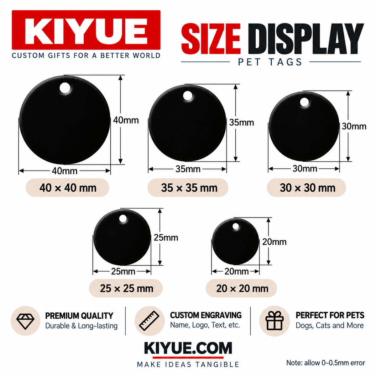 Round Aluminum Name Tags – Wholesale Blank Pet ID Tags