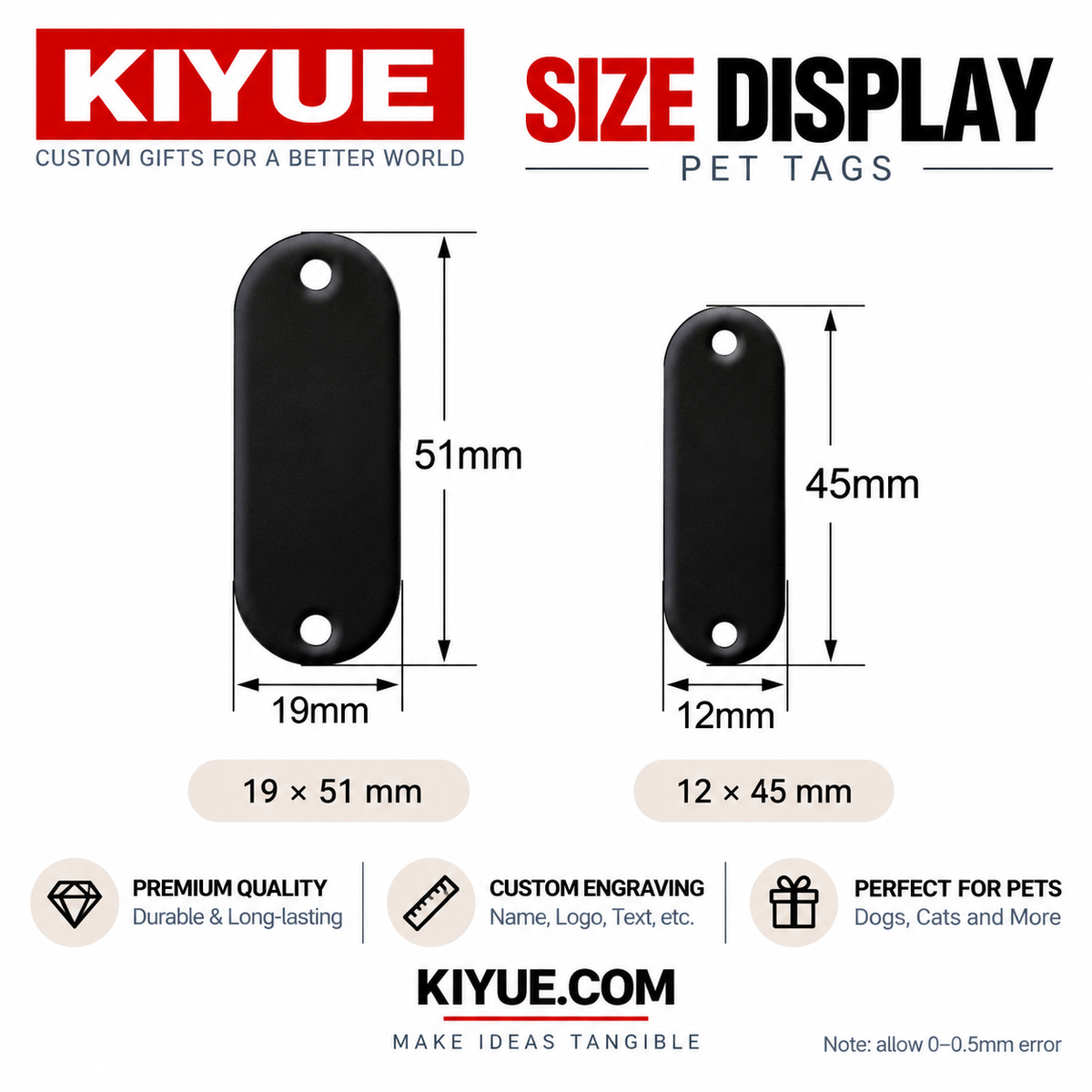 Oblong Aluminum Pet ID Tags – Wholesale Engraving Blanks