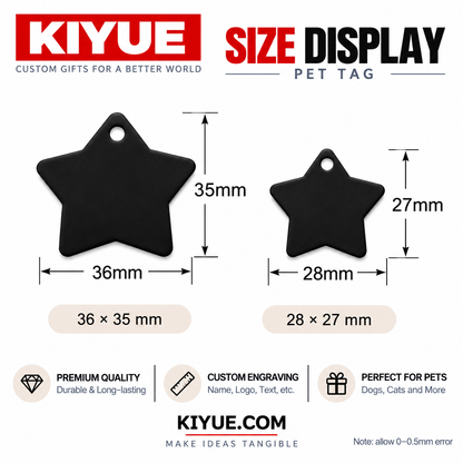 Star Shape Aluminum Pet ID Tags – Wholesale Engraving Blanks