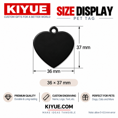 Heart Aluminum Pet ID Tags – Wholesale Blank Pet Tags