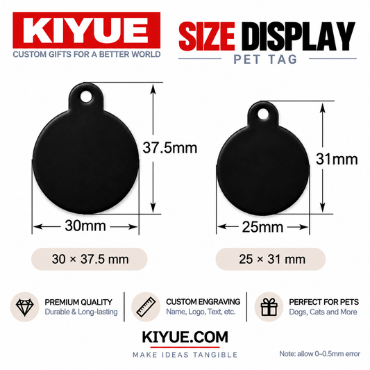 100Pcs Round Tab Aluminum Pet ID Tags – Wholesale Engraving Blanks