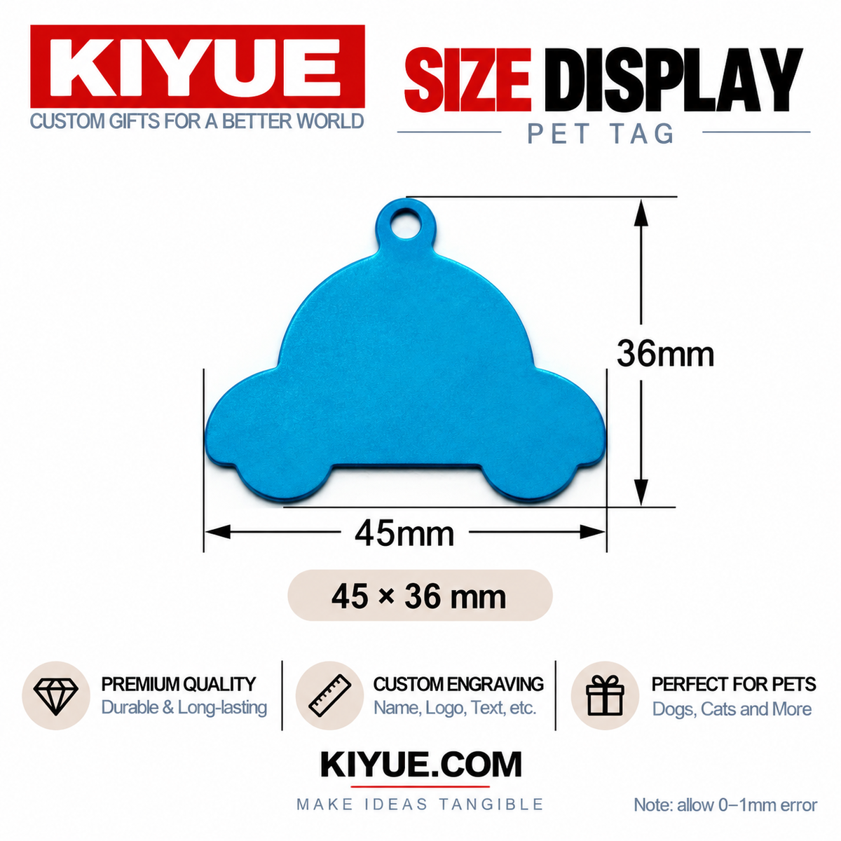 Car Shape Aluminum Pet ID Tags – Wholesale Blank Dog Tags