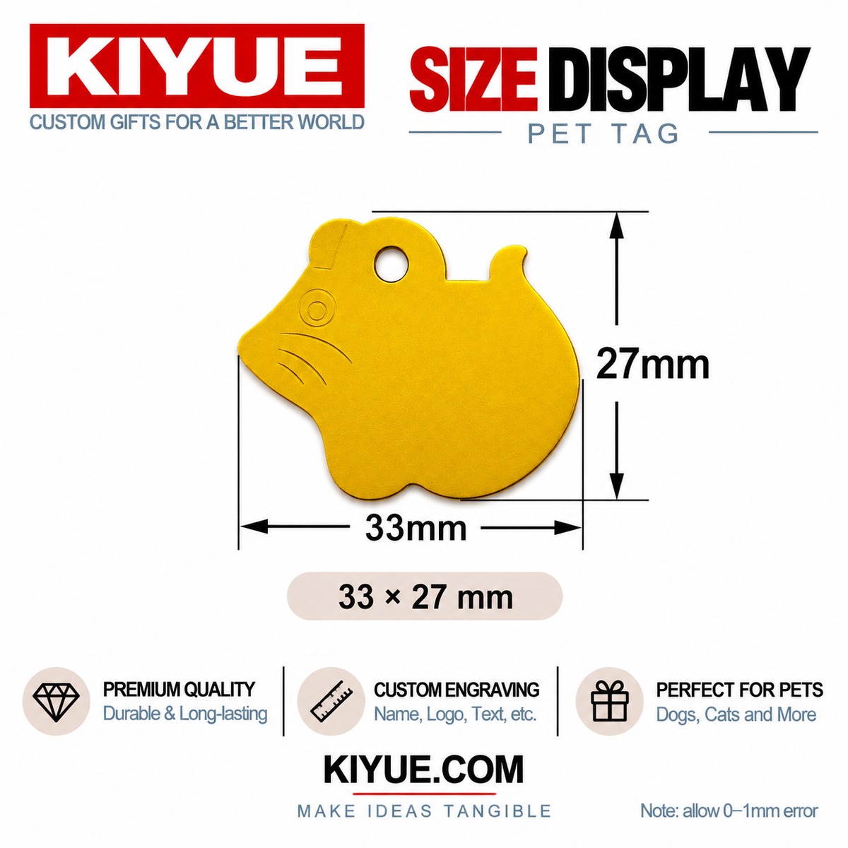 Mouse Shape Aluminum Pet ID Tags – Wholesale Engraving Blanks