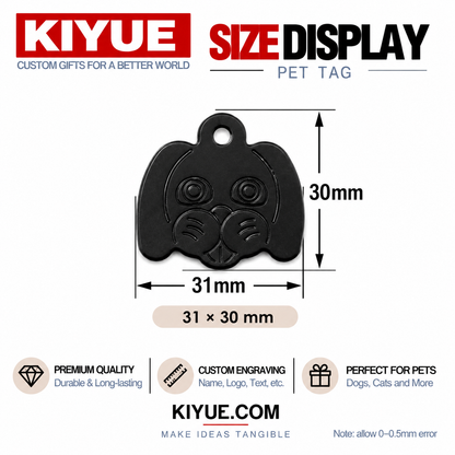 Dog Head Aluminum Pet ID Tags – Wholesale Engraving Blanks