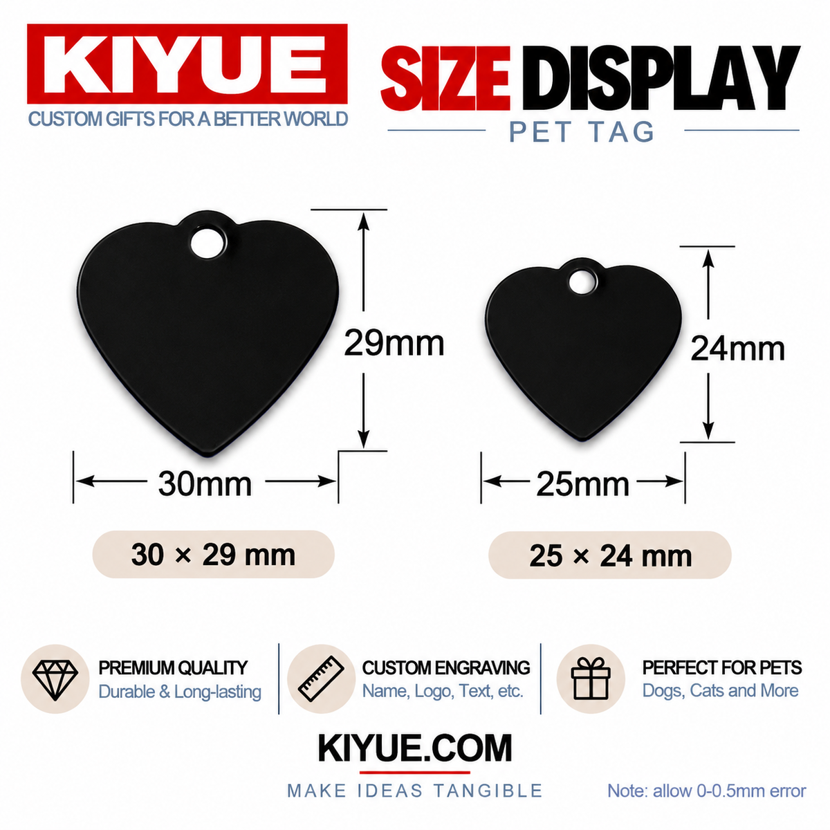 Classic Heart Aluminum Pet ID Tags – Wholesale Blank Dog Tags