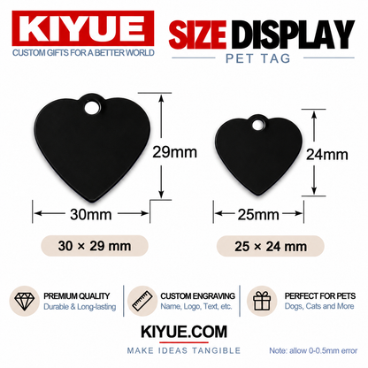 Classic Heart Aluminum Pet ID Tags – Wholesale Blank Dog Tags