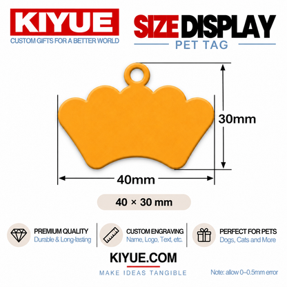 Crown Shape Aluminum Pet ID Tags – Wholesale Engraving Blanks
