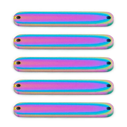 Wholesale 100Pcs Pet Id Tag Mirror Polish Stainless Steel Rectangle Personalised Stamping Blank Bar Charm Anti-lost For DIY NAME