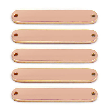 Wholesale 100Pcs Pet Id Tag Mirror Polish Stainless Steel Rectangle Personalised Stamping Blank Bar Charm Anti-lost For DIY NAME