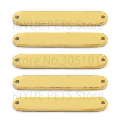 Wholesale 100Pcs Pet Id Tag Mirror Polish Stainless Steel Rectangle Personalised Stamping Blank Bar Charm Anti-lost For DIY NAME
