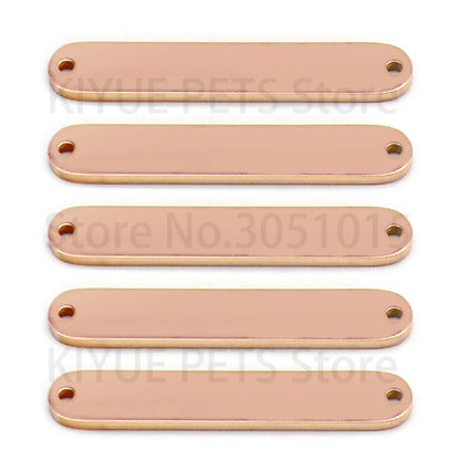 Wholesale 100Pcs Pet Id Tag Mirror Polish Stainless Steel Rectangle Personalised Stamping Blank Bar Charm Anti-lost For DIY NAME