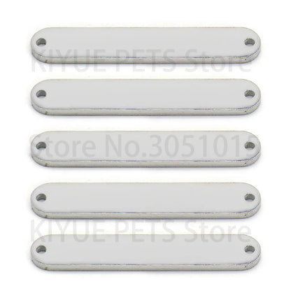 Wholesale 100Pcs Pet Id Tag Mirror Polish Stainless Steel Rectangle Personalised Stamping Blank Bar Charm Anti-lost For DIY NAME