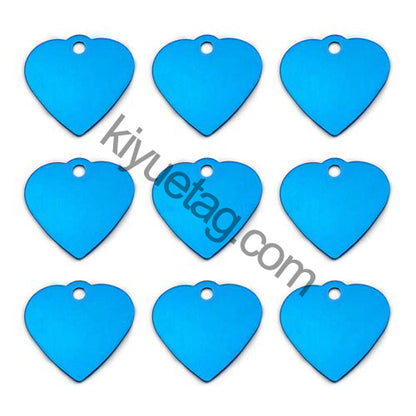 100Pcs/Set New Heart Dog ID Tags Aluminum Pendant