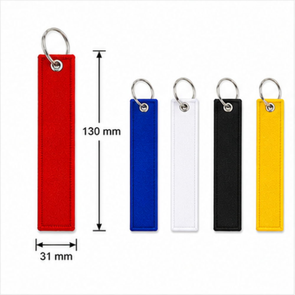 100Pcs Blank Keychains Safety Label Embroidery Aviation Key Rings Chain For Personalized